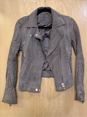 Blank NYC XS Grey Suede Style Moto Jacket